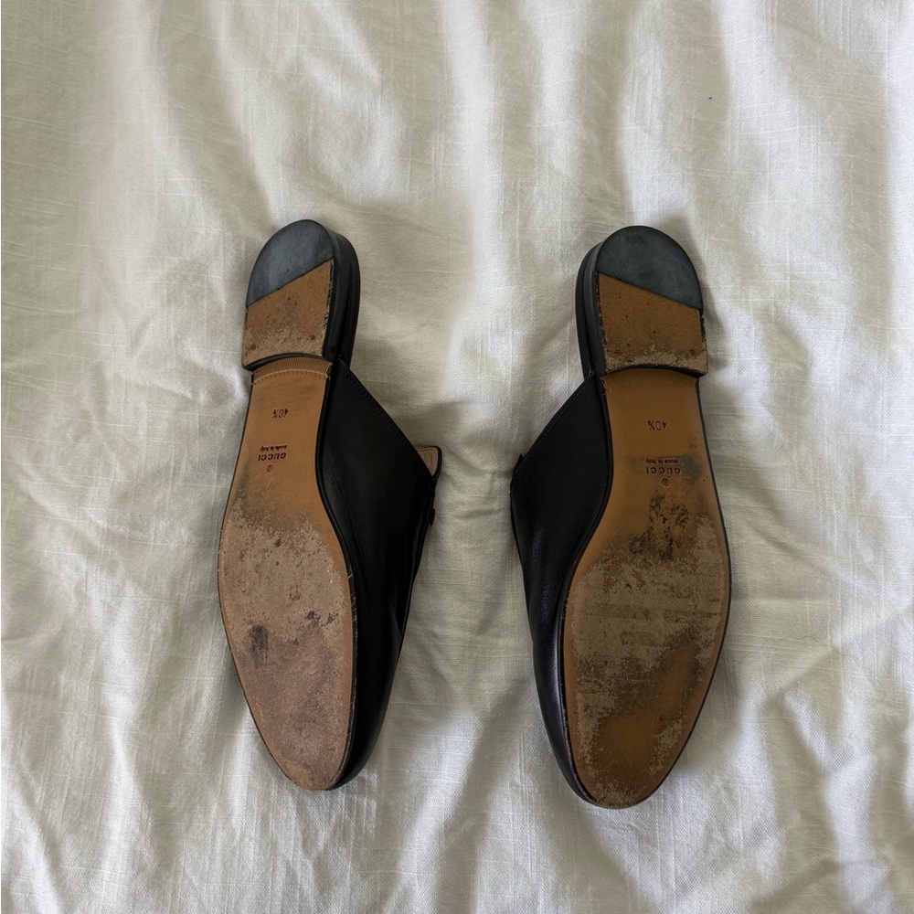 Gucci Black Princetown Mules with Embroidered Tiger and Heart - Picture 9 of 13